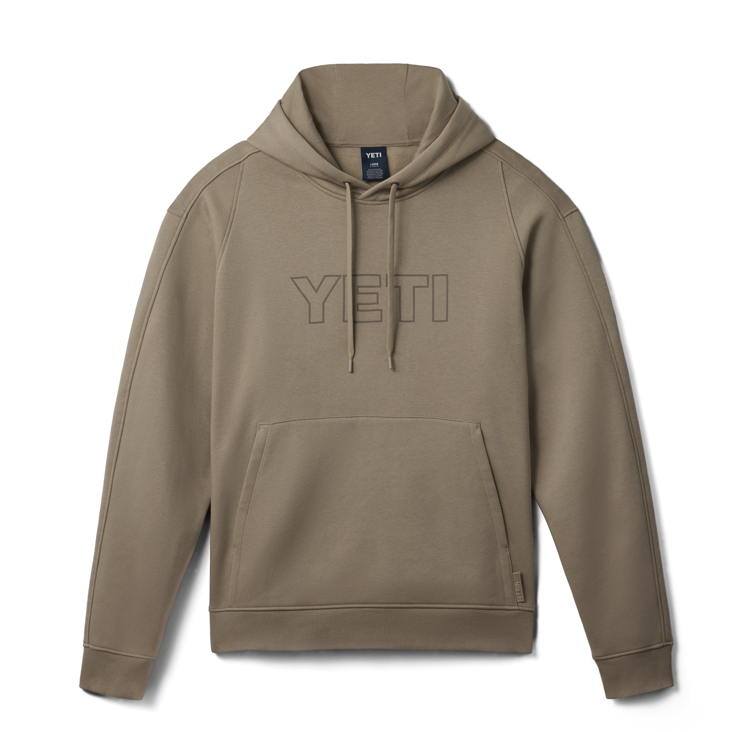 YETI Logo Built for the Wild Fleece Hoodie Taupe 21023007345