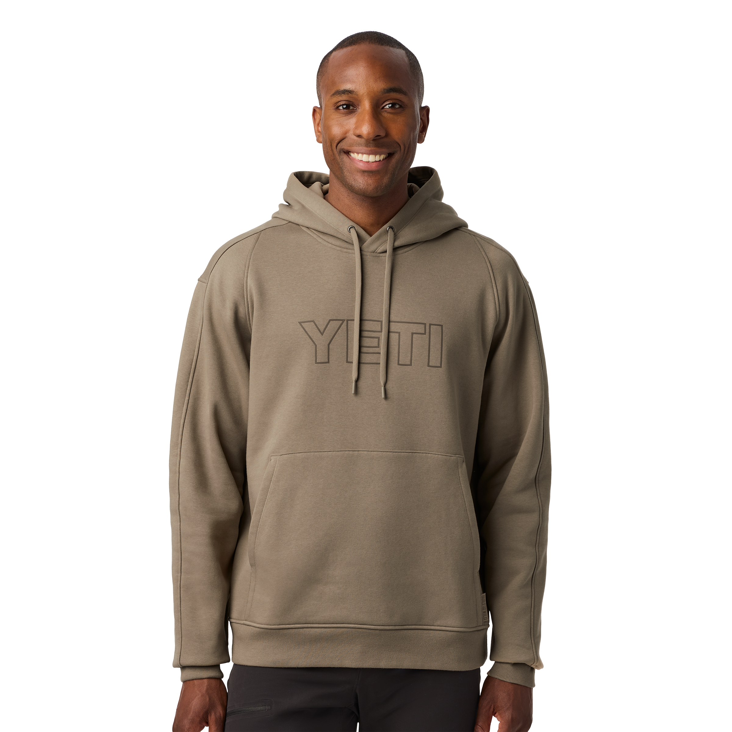 YETI Logo Built for the Wild Fleece Hoodie Taupe 21023007345