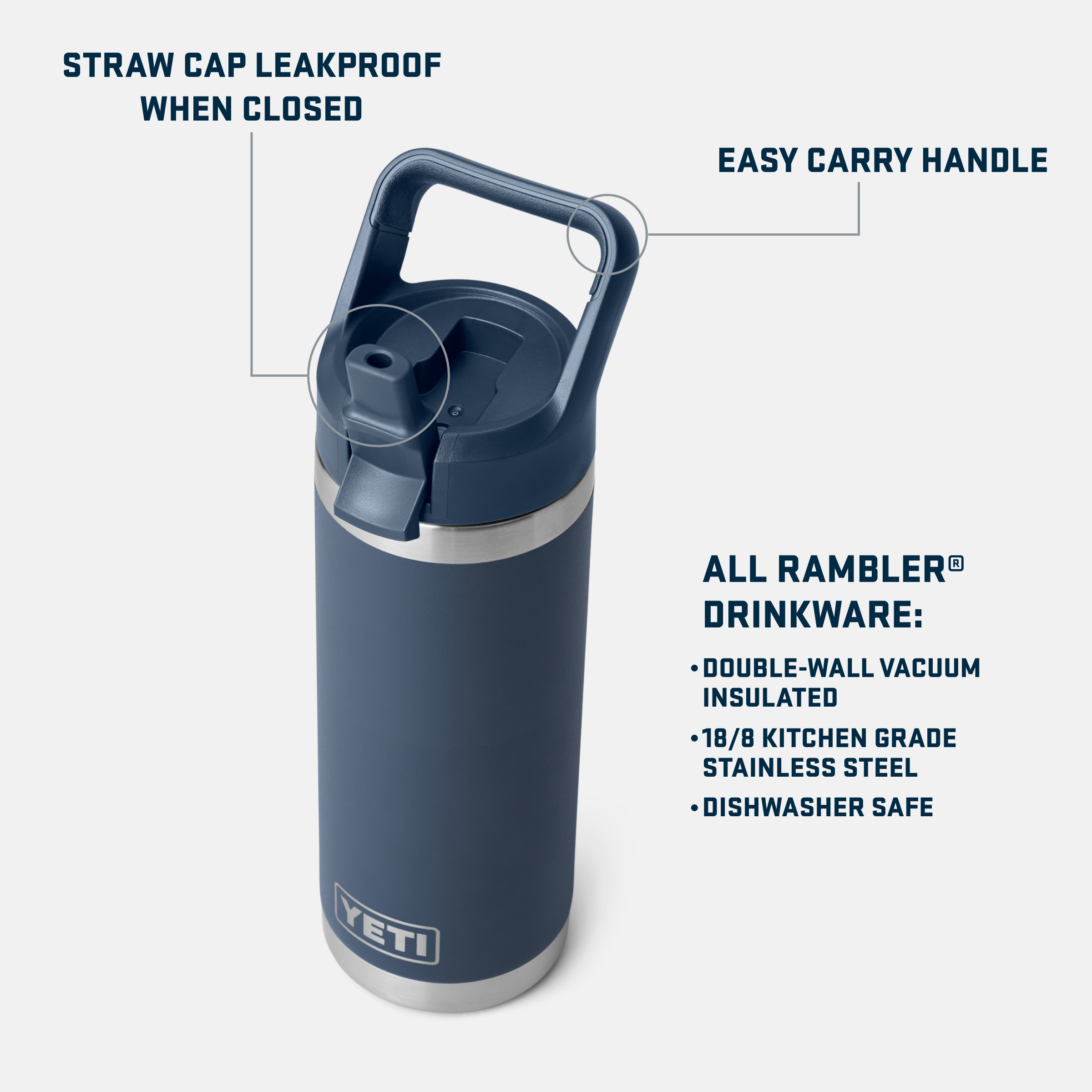 YETI Rambler® 18 oz (532 ML) Straw Bottle 21071503590
