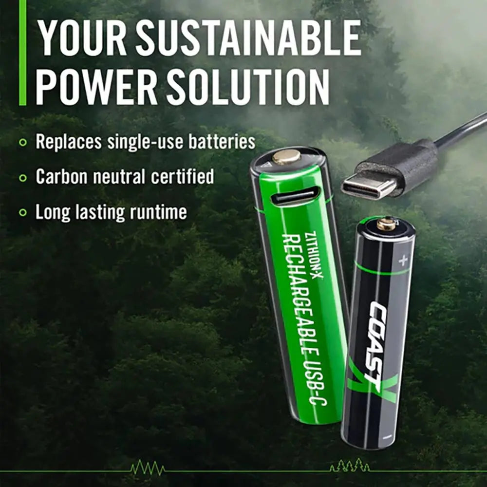 Coast USB-C Rechargeable AAA Batteries COAZXAAA 811807 | 4 Pack