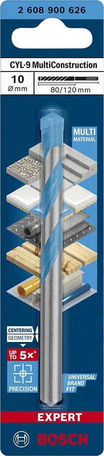 EXPERT Multi Purpose Bit, 10mm x 120mm, Multi-Construction - 2608900626 by Bosch