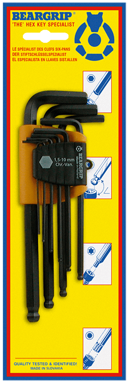 Ball Ended Allen / Hex Key 9Pce Metric Set BG-2346L by Beargrip
