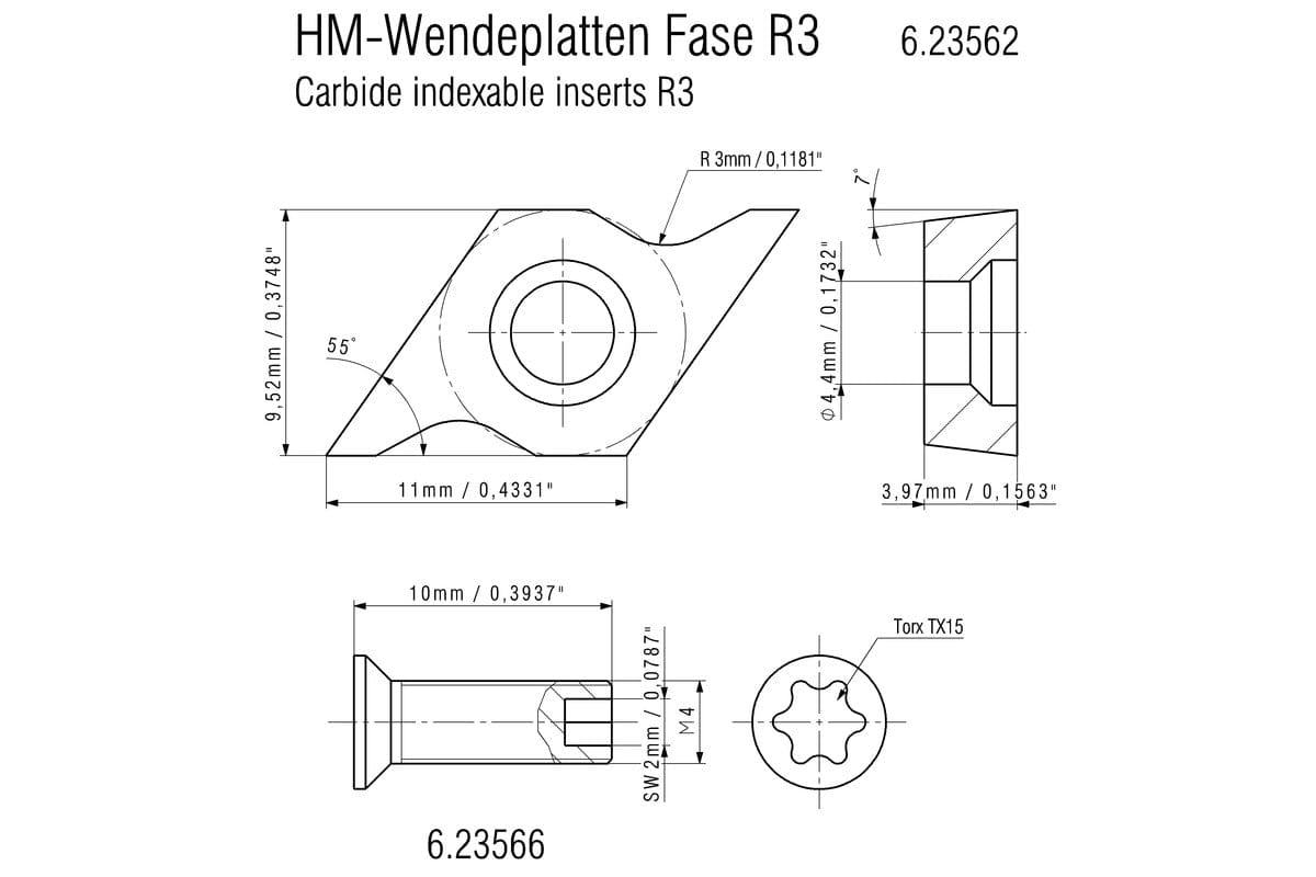 Metabo 10Pce Carbide Indexable Inserts R3 6.23562 (623562000)