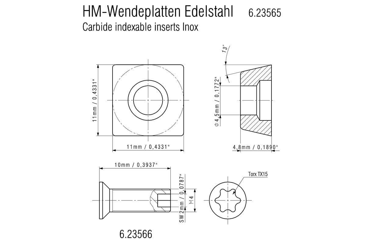 Metabo 10Pce Carbide Universal Indexable Inserts Aluminium 6.23559 (623559000)
