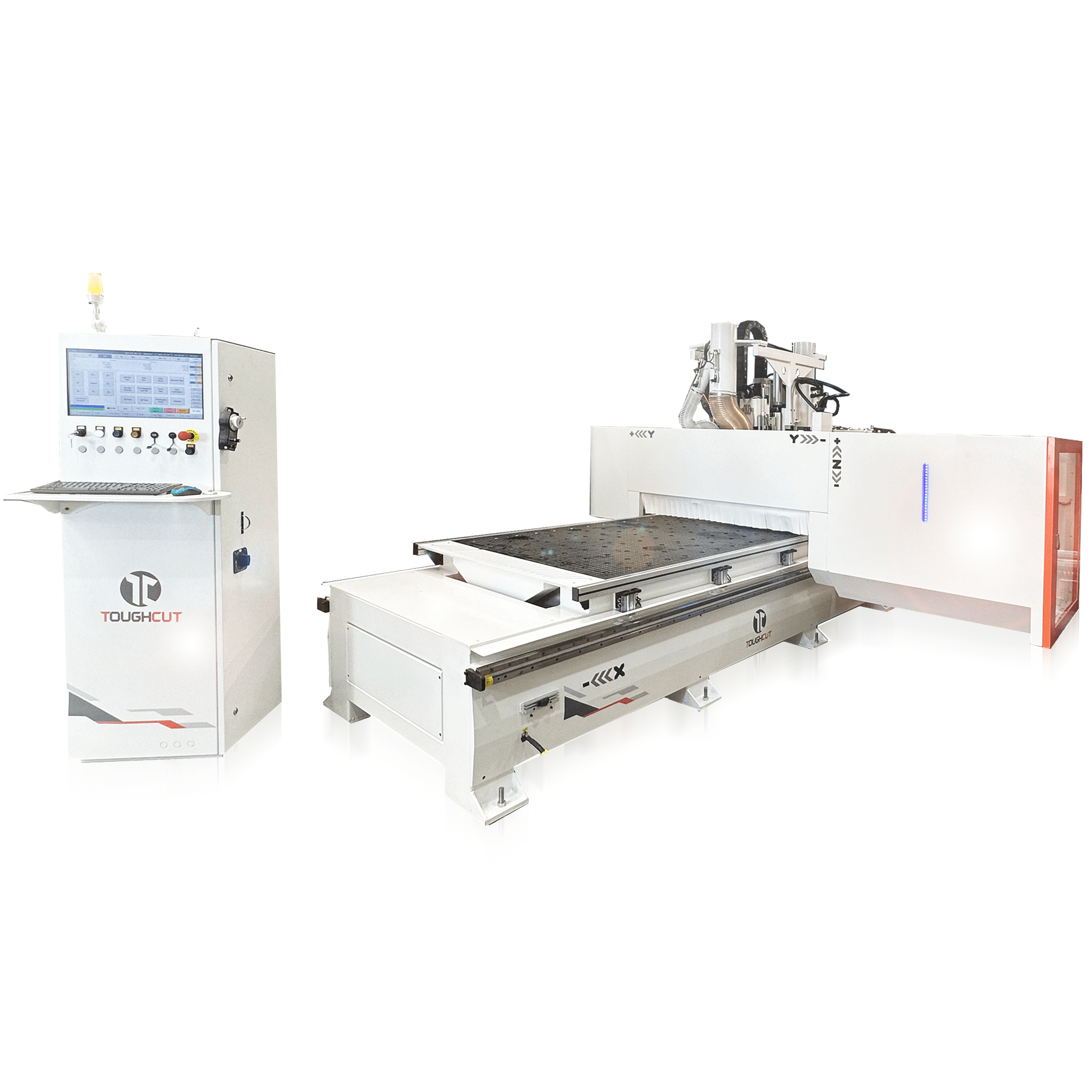 ToughCut 1300mm x 2500mm CNC Router with Auto Tool Change Spindle with 12 Tool Rotary Carousel + Vacuum Table (with 9.5KW Pump) ZIRCON TCVA30-1325