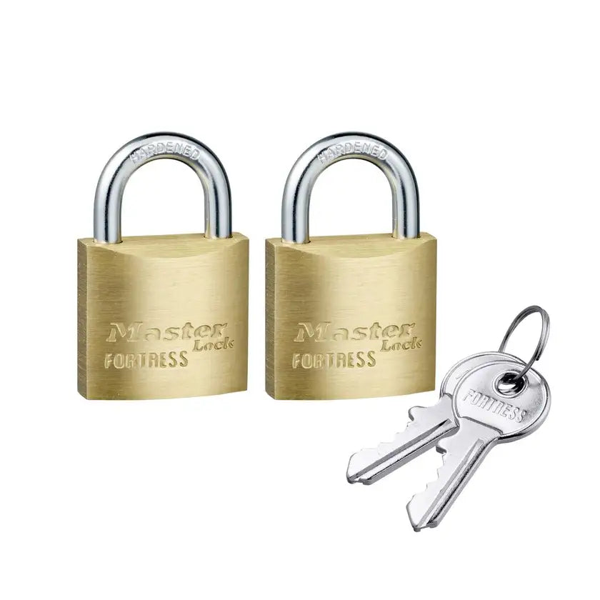 Master Lock 30mm Fortress Brass Padlock With 18mm Shackle | Single, Double, or Four Pack