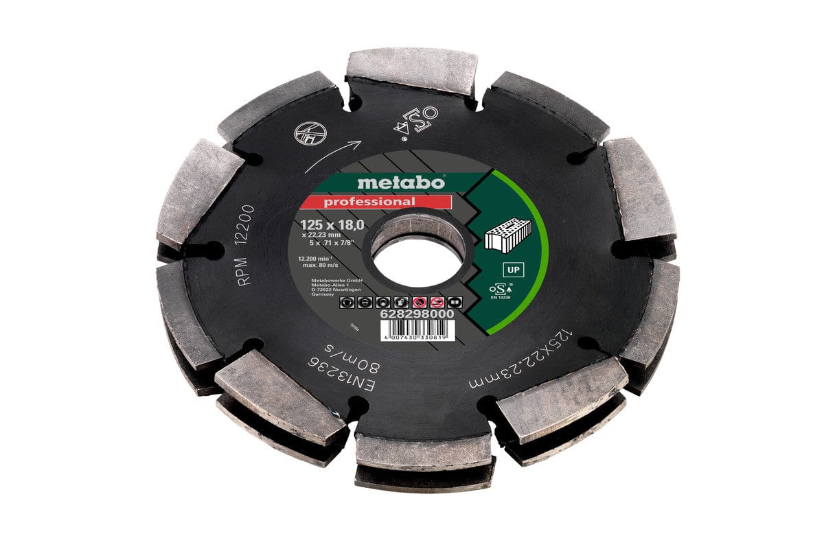 Metabo 125mm x 22.23mm Diamond Channeling Discs - Professional 628298000 / 628299000