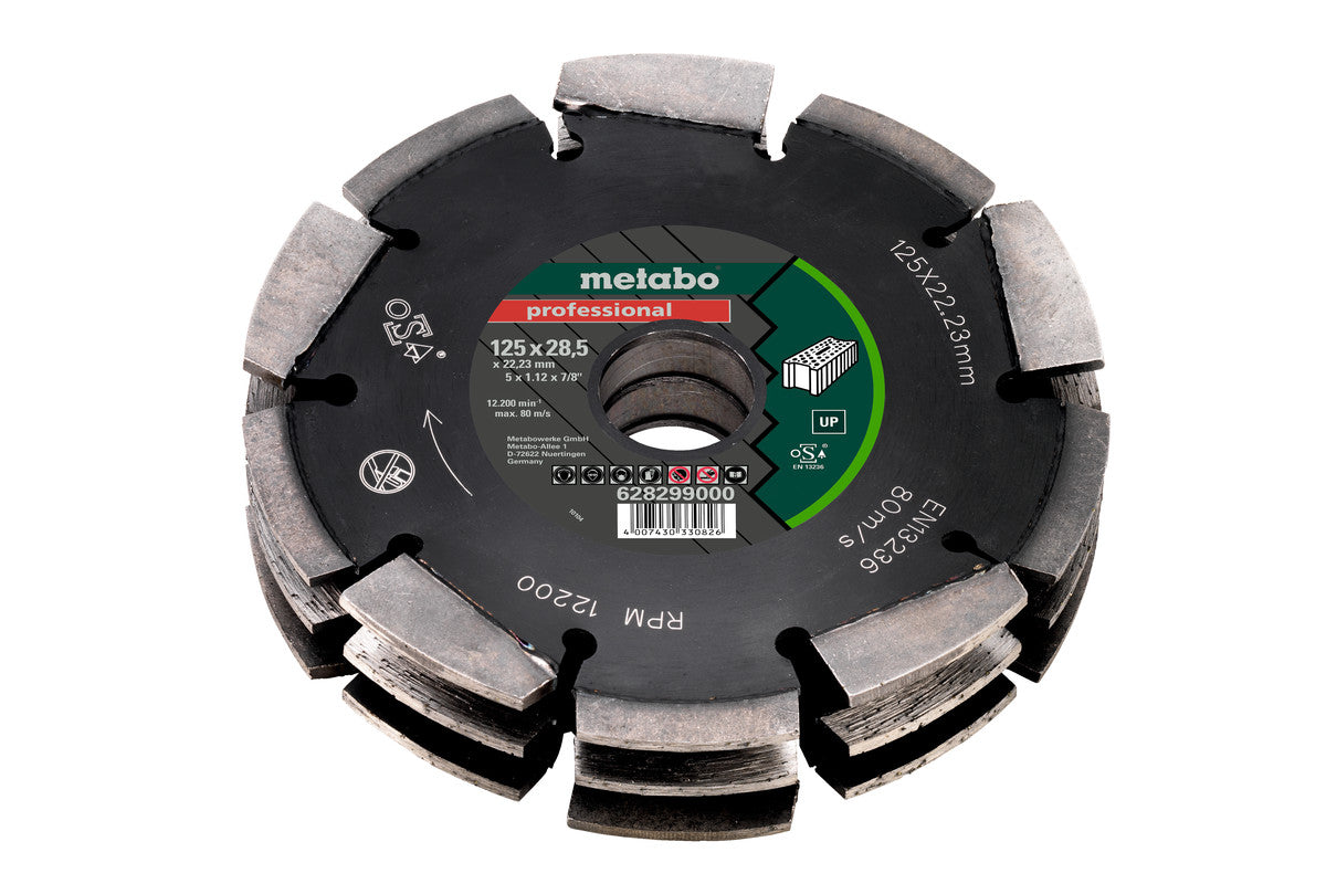 Metabo 125mm x 22.23mm Diamond Channeling Discs - Professional 628298000 / 628299000