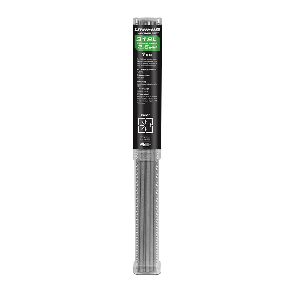 Unimig Hyperarc 312L Stainless Steel Electrodes 2.6Mm 1Kg U63017
