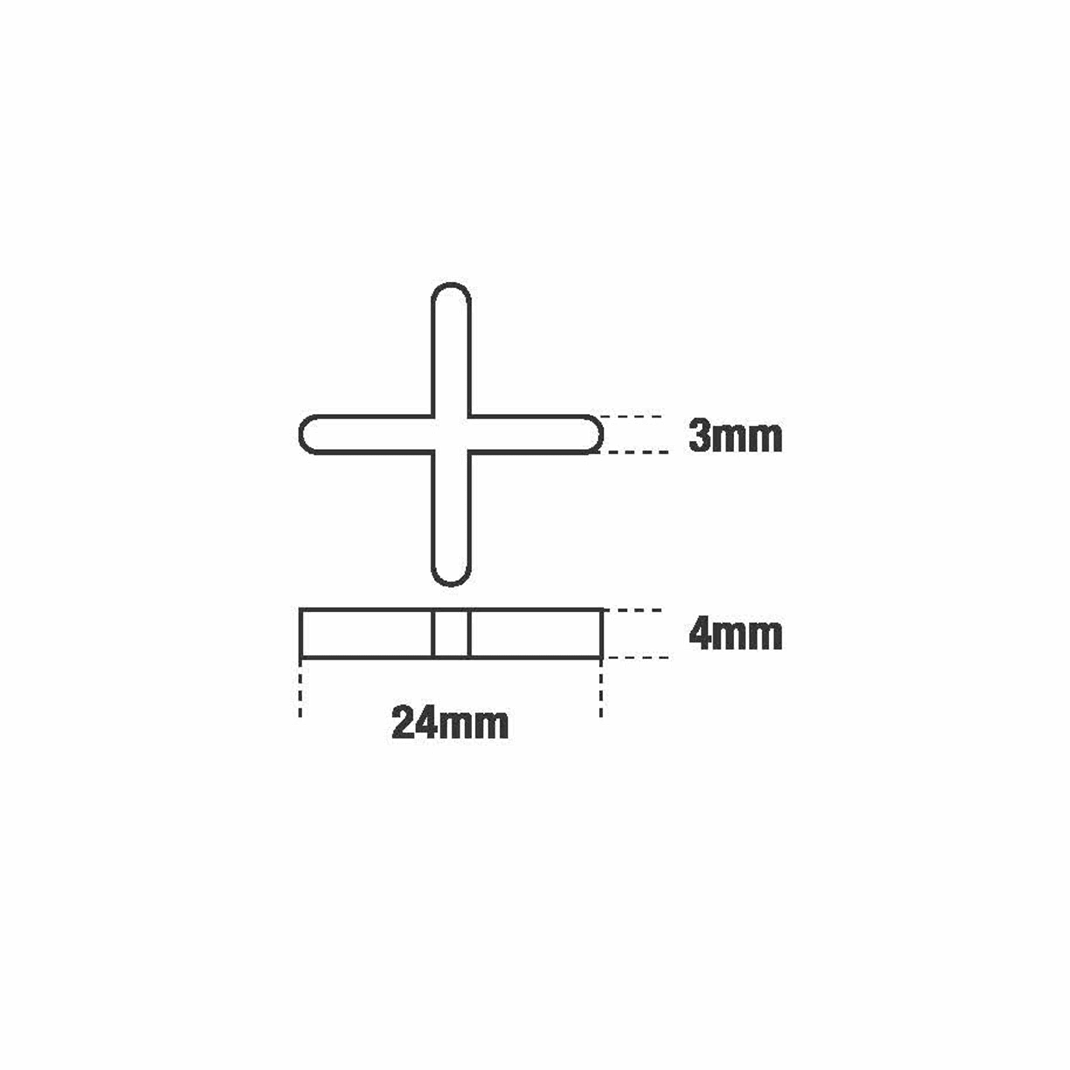 DTA Tile Spacers - Cross Spacers 3mm x 10,000Pce Bucket 3-10000B