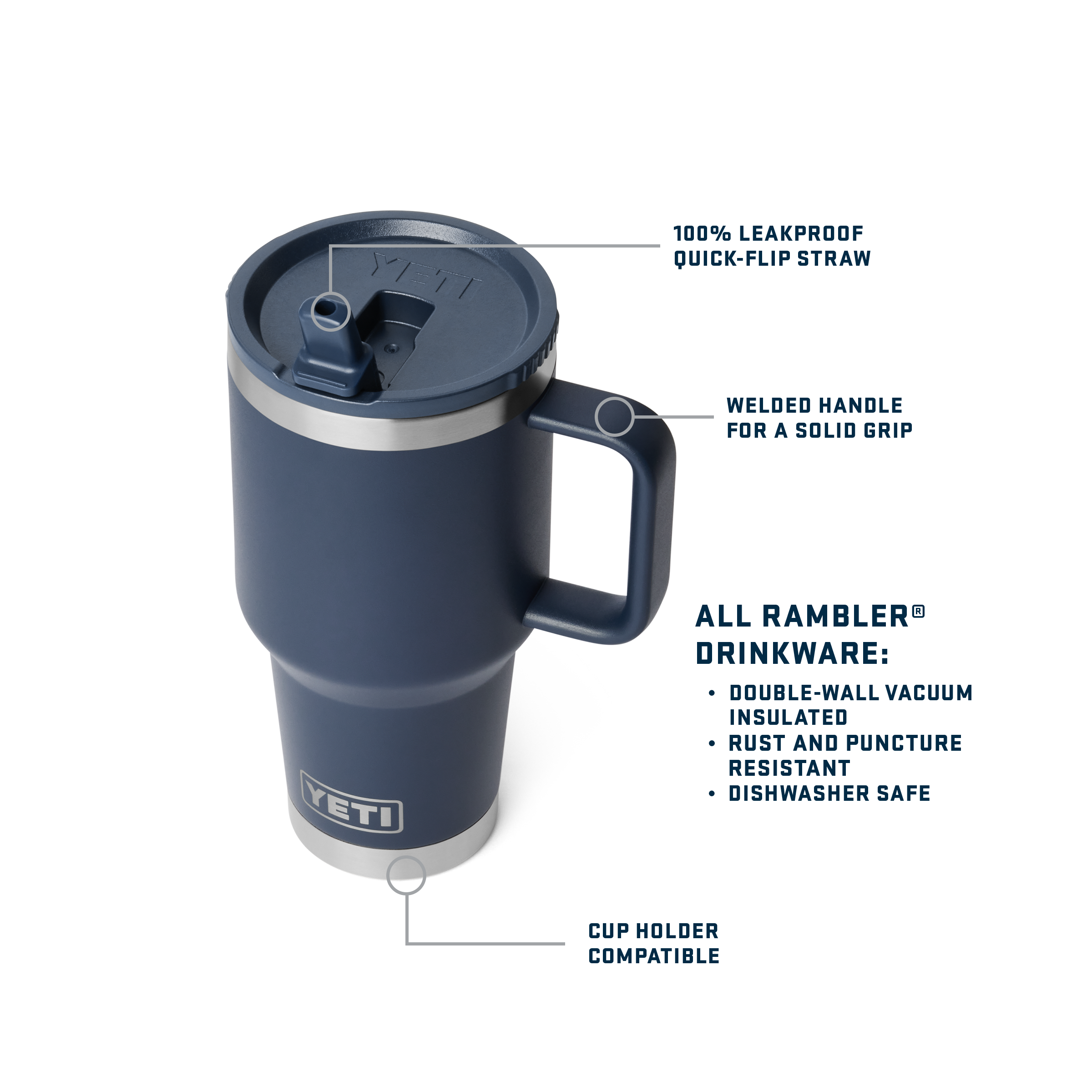 YETI Rambler® 30 oz (887 ml) Travel Straw Mug 21071506233