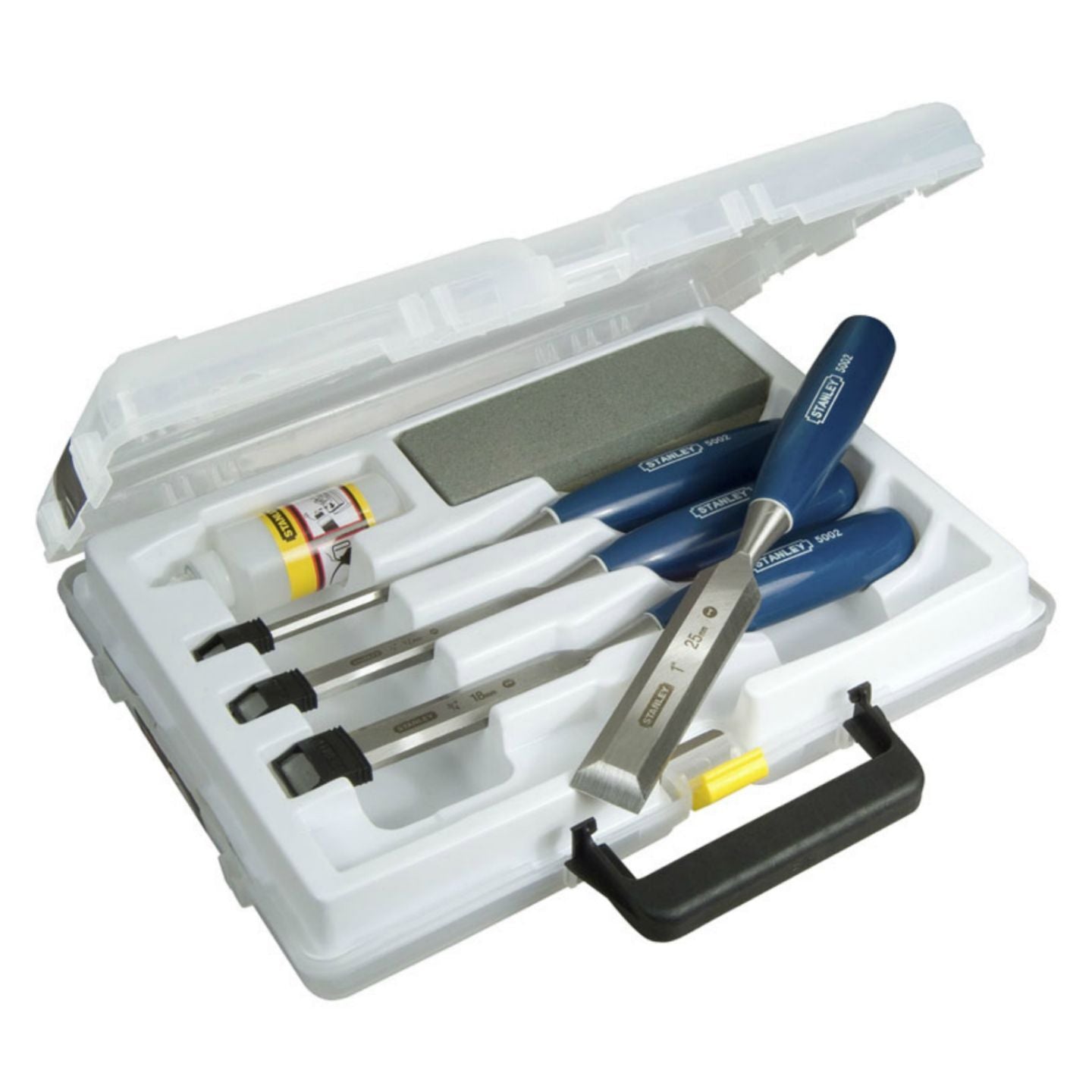 4Pce Woodworking Chisel Set in Plastic Case 0-16-130 5002 by Stanley