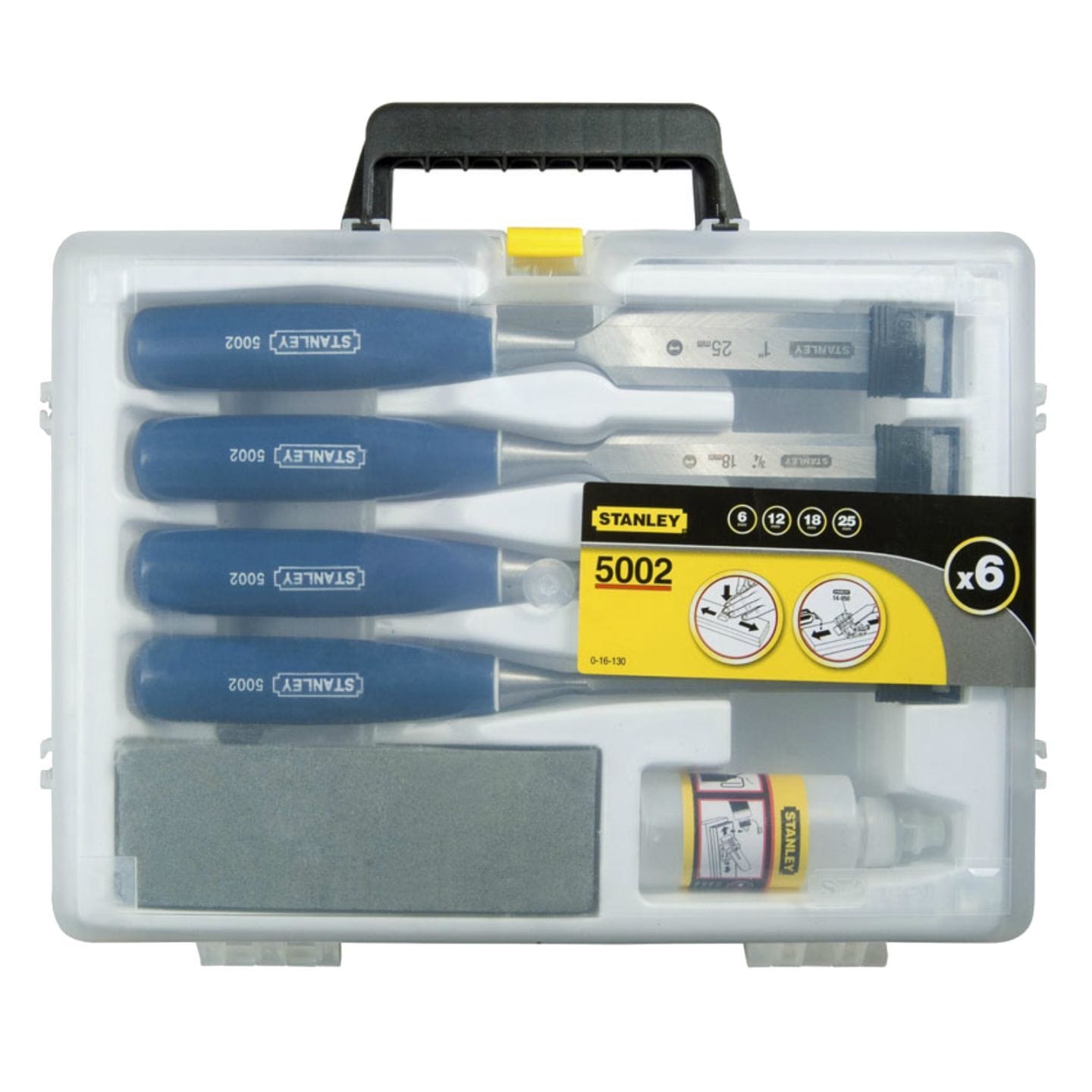 Stanley 4Pce Woodworking Chisel Set in Plastic Case 0-16-130 5002