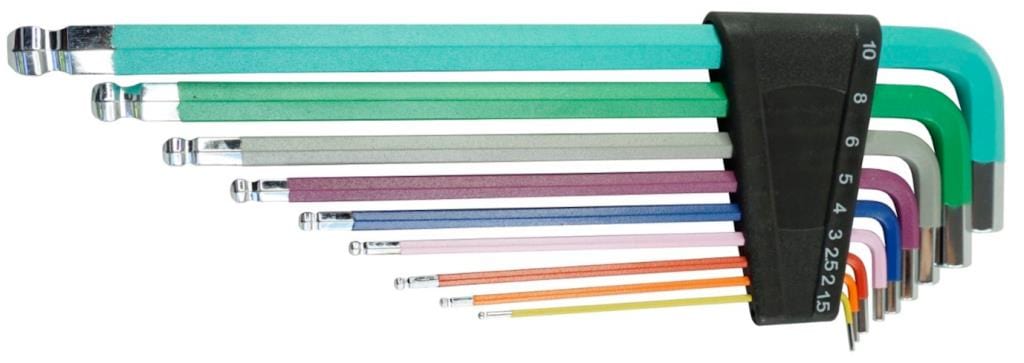 Medalist 9pce Metric/Imperial Ball & Hex Key Colour Coded Set 18529/18530