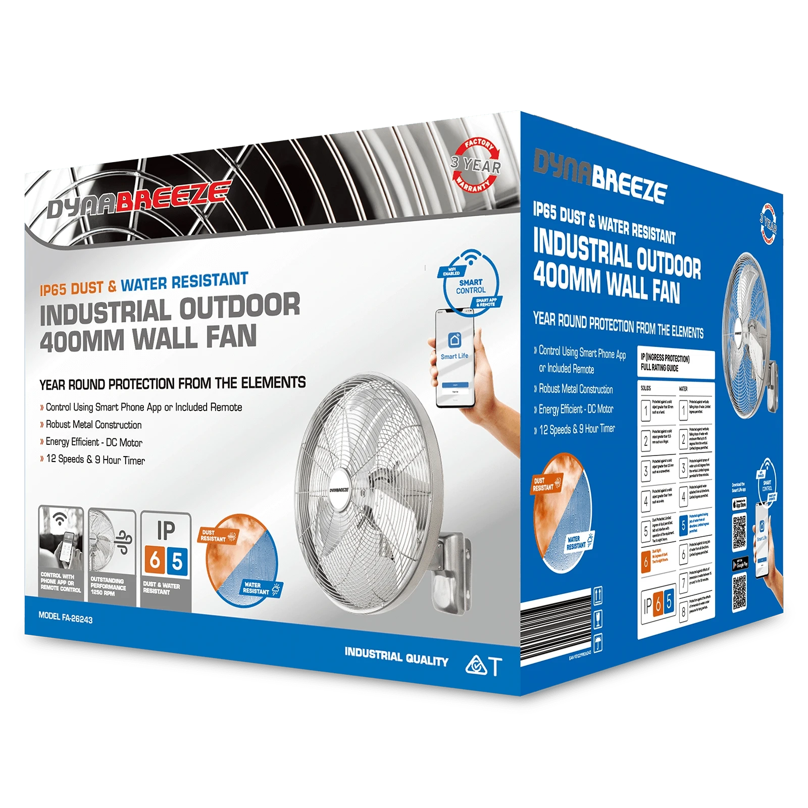 Dynabreeze 400mm IP65 Wall Fan FA-26243