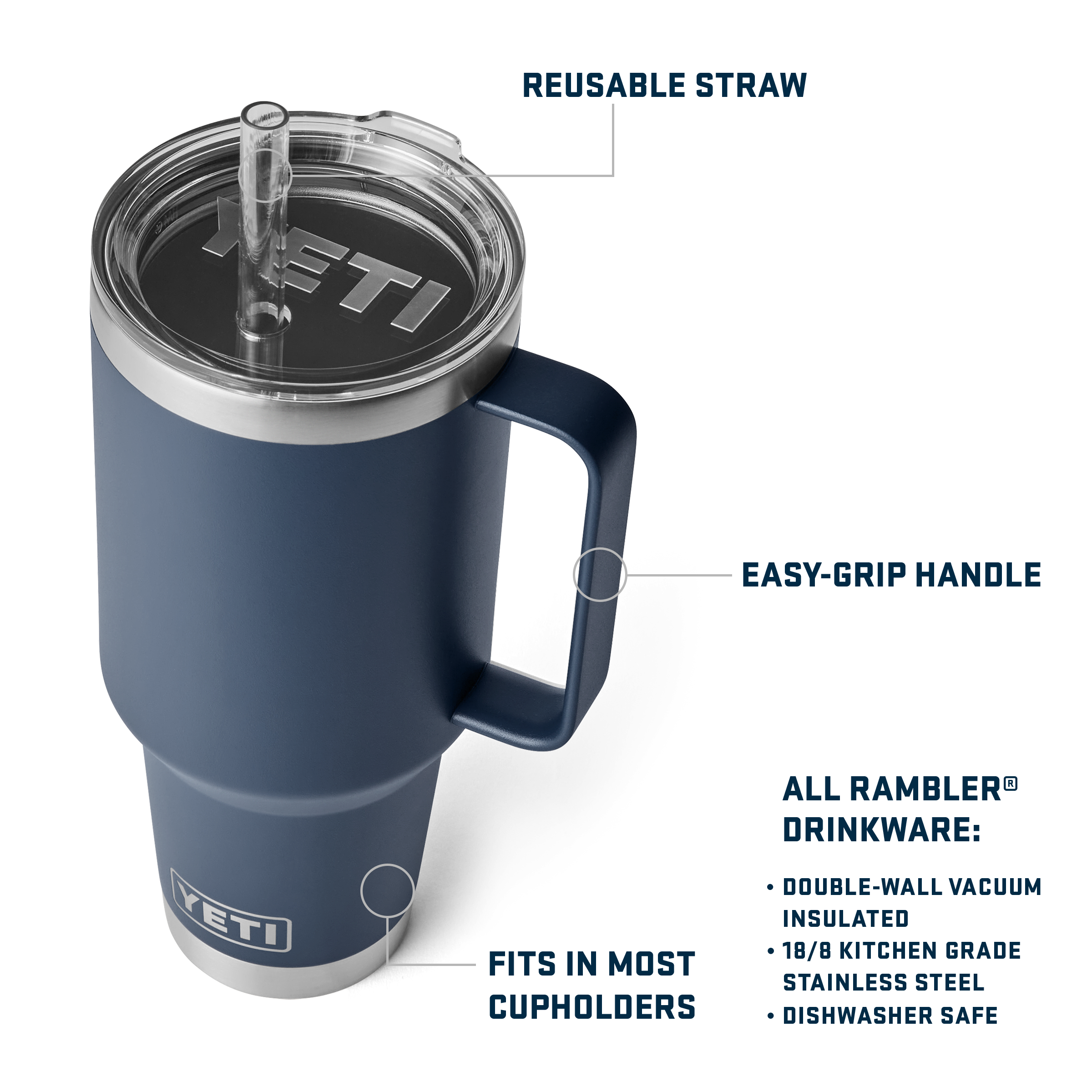 YETI Rambler® 42 oz (1.2L) Straw Mug 21071503836