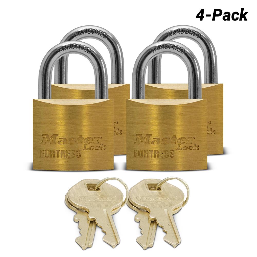 Master Lock 40mm Fortress Brass Padlock With 21mm Shackle | Single, Double, or Four Pack