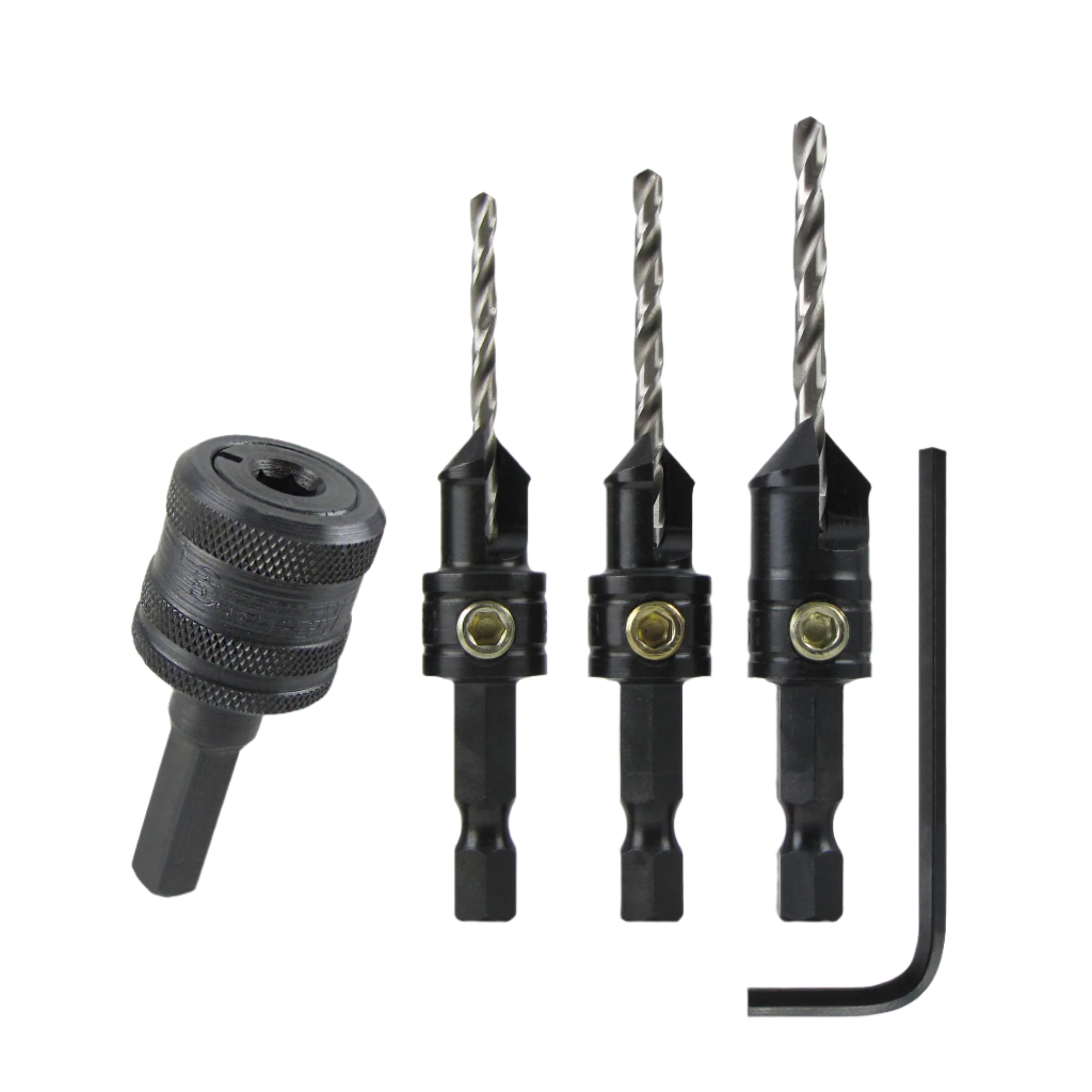 Snappy Tools Countersink Drill Bit Set - HSS Twist Drill with Quick Change Chuck 43400