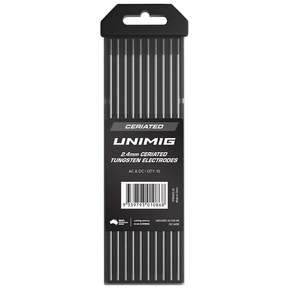 Unimig Ceriated Tungsten Grey 2.4Mm Qty 10 Ptr0003-24