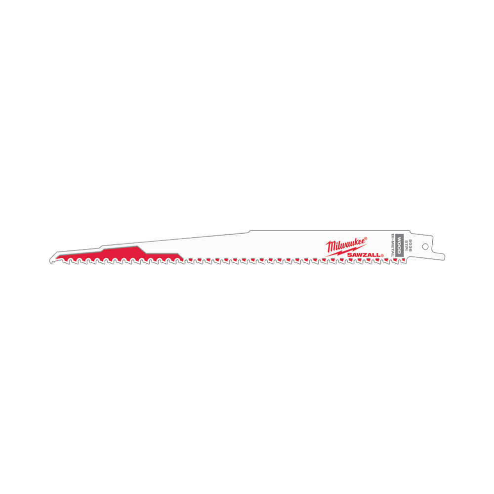 Milwaukee SAWZALL™ Thin Kerf Wood 230mm 9" 5TPI Blade 48005036 | 5 Pack