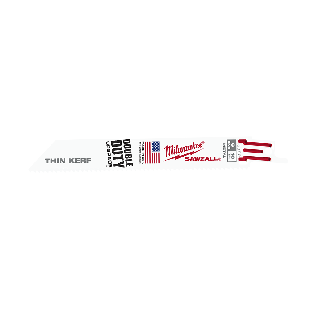 Milwaukee SAWZALL™ Thin Kerf Metal 150mm 6" 10TPI Blade 48005092 | 5 Pack