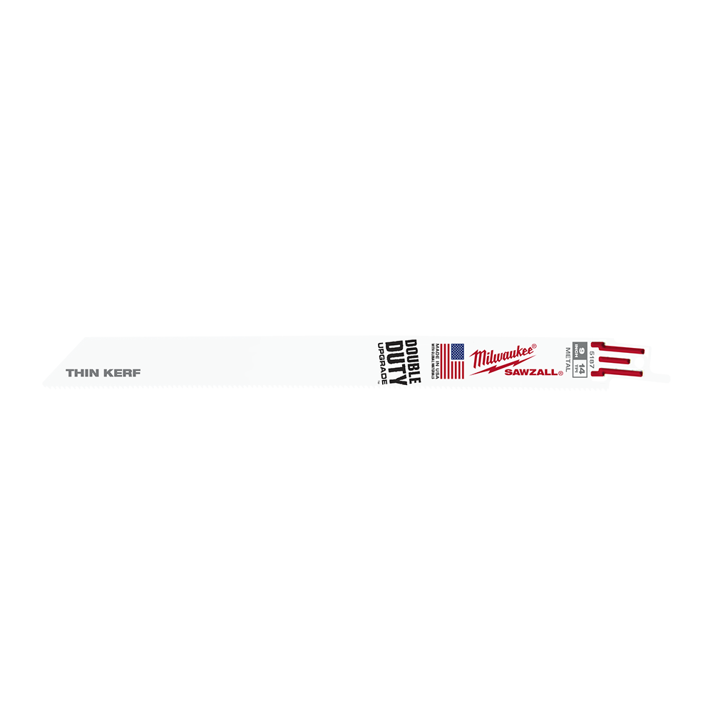 Milwaukee SAWZALL™ Thin Kerf Metal 230mm 9" 14TPI Blades 48005187