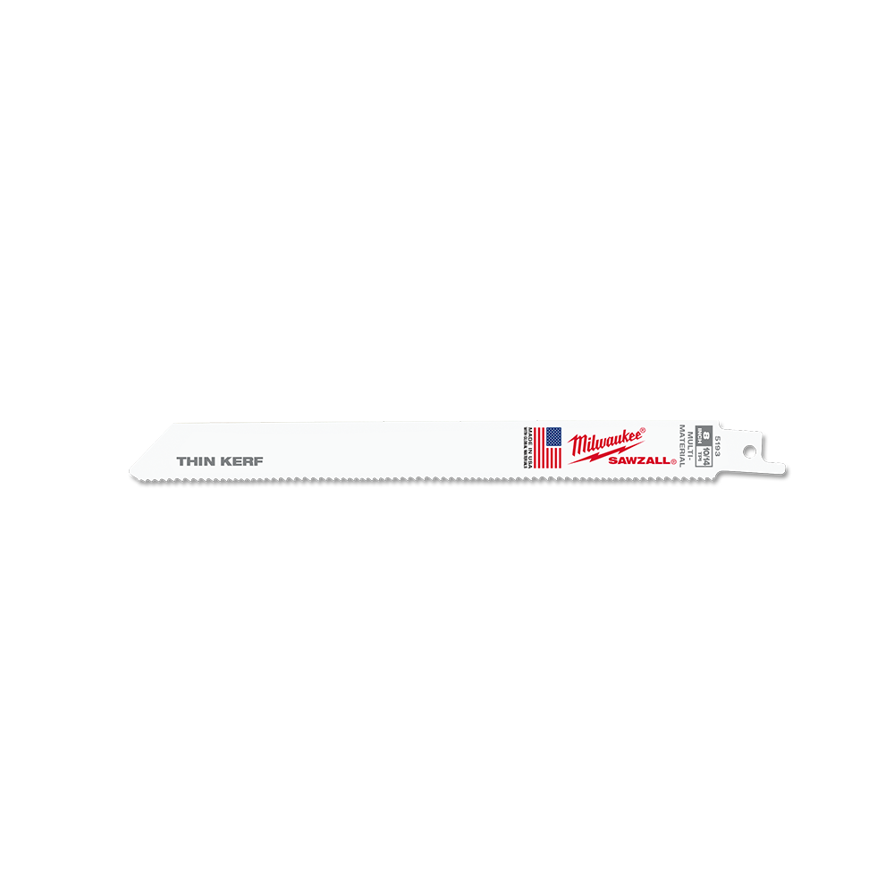 Milwaukee SAWZALL™ Thin Kerf Multi-Material 200mm 8" 10/14TPI Blade 48005193 | 5 Pack