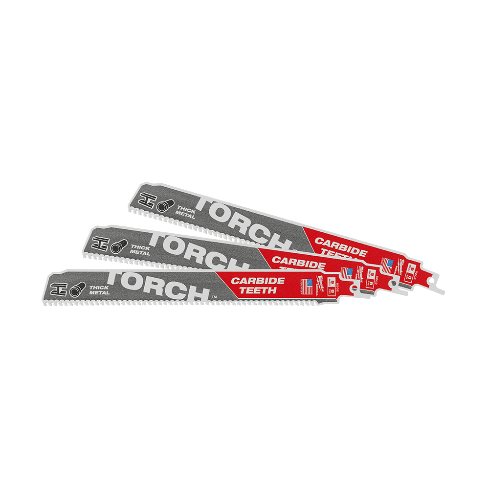 Milwaukee SAWZALL™ The TORCH™ with Carbide Teeth 230mm 9" 8TPI Blades