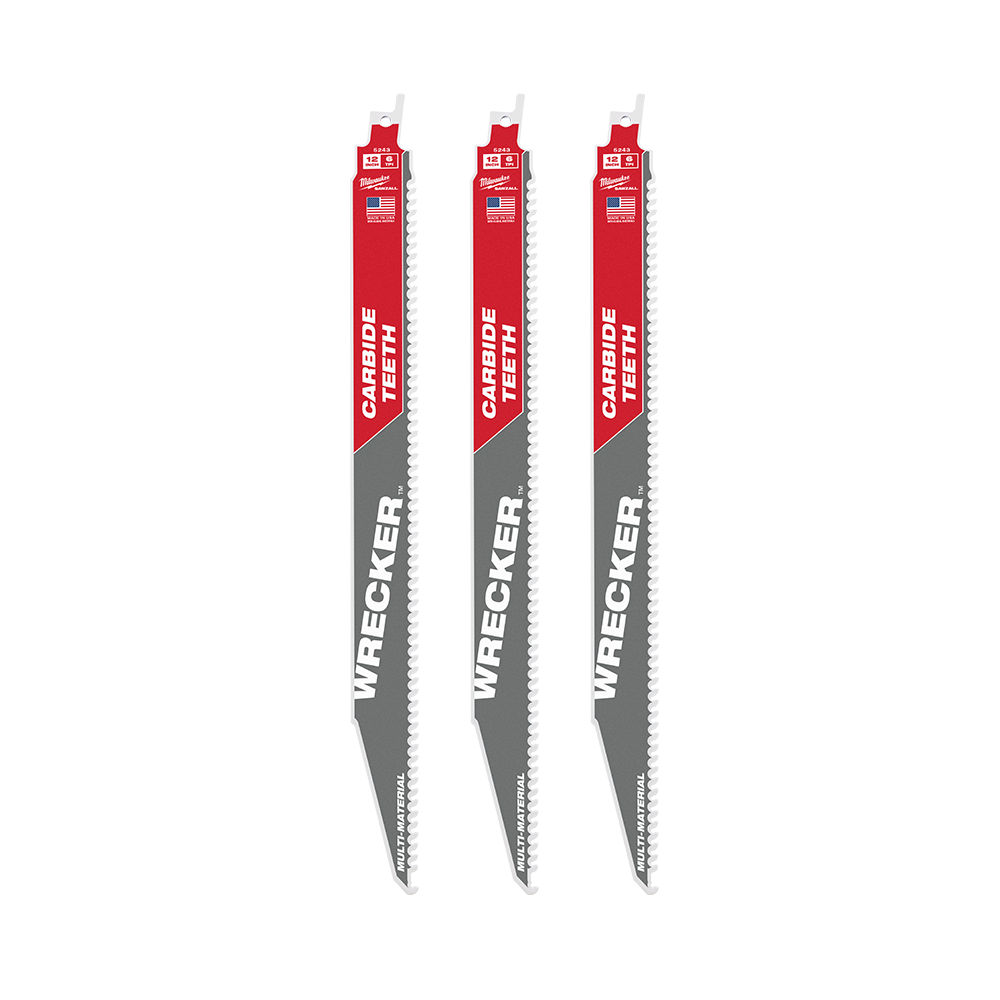 Milwaukee SAWZALL™ The WRECKER™ with Carbide Teeth Demolition 300mm 12" 6TPI Blades