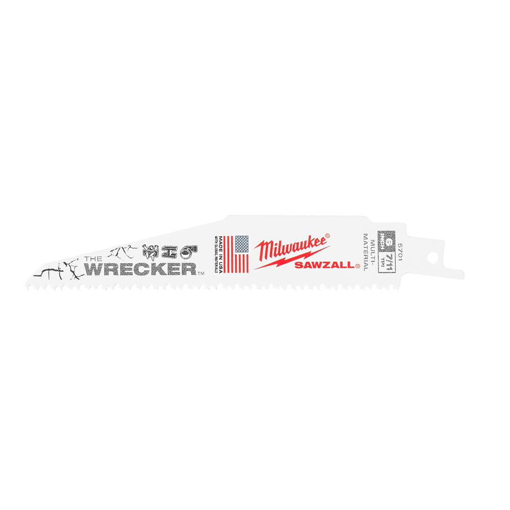 Milwaukee SAWZALL™ The WRECKER™ Demolition 150mm 6" 7/11TPI Blade 48005701 | 5 Pack
