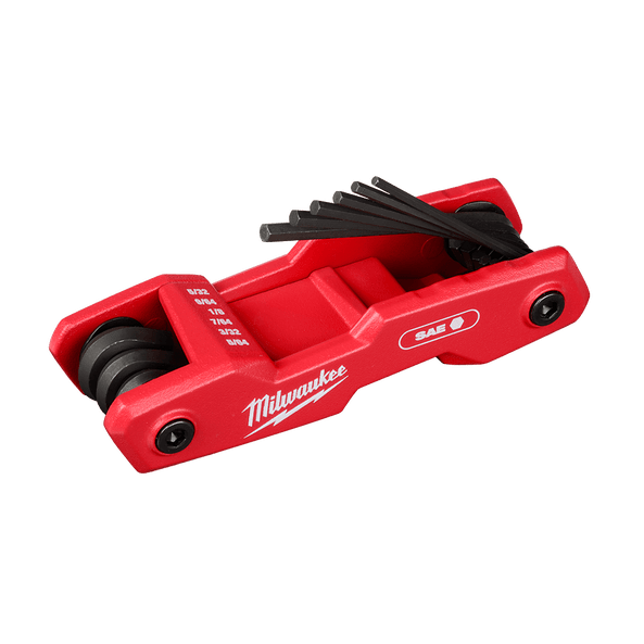 9Pce Sae Folding HEX Key Set - 48222181 by Milwaukee