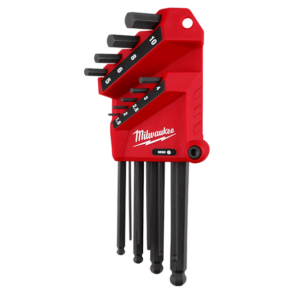 9Pce Metric L-Style with Ball End Hex Key Set 48222186 by Milwaukee