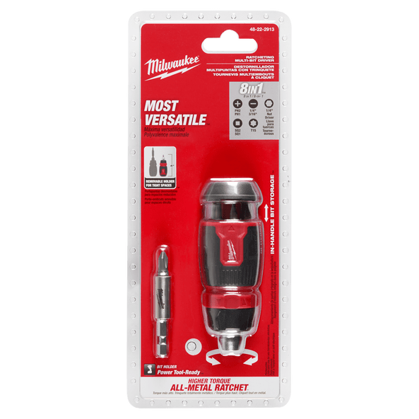 8-IN-1 Ratcheting Compact Multi-Bit Screwdriver 48222913 by Milwaukee