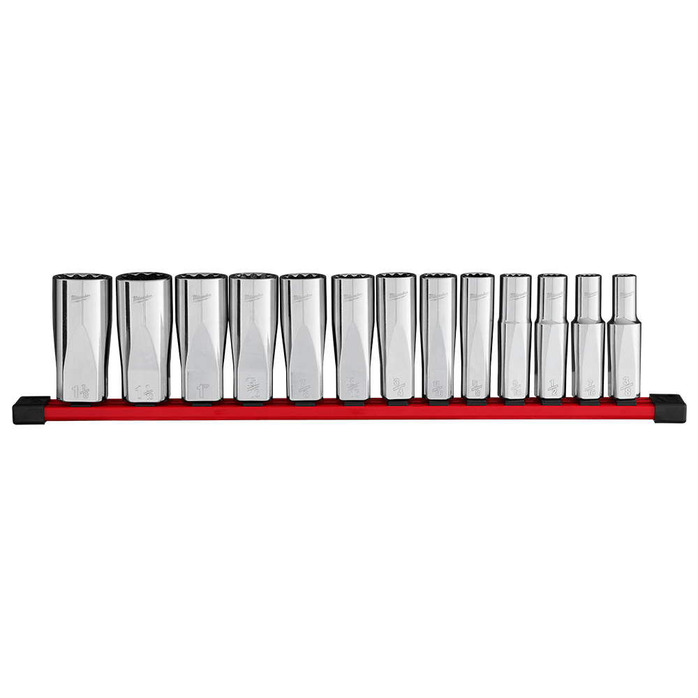 Milwaukee 13Pce 1/2" Drive 12Pt SAE Deep Socket Set 48229424