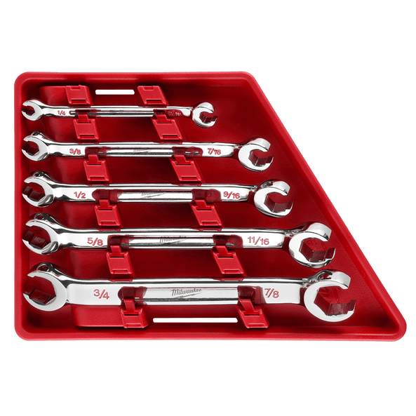 5Pce SAE Double End Flare Nut Wrench Set 48229470 by Milwaukee
