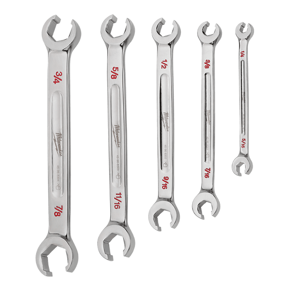 5Pce SAE Double End Flare Nut Wrench Set 48229470 by Milwaukee