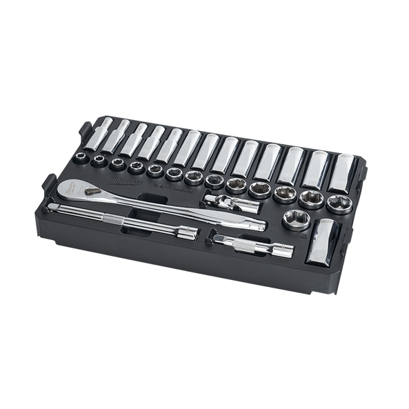 3/8" Drive 32 Piece Metric Ratchet and Socket Set With Packout™ 48229482 by Milwaukee