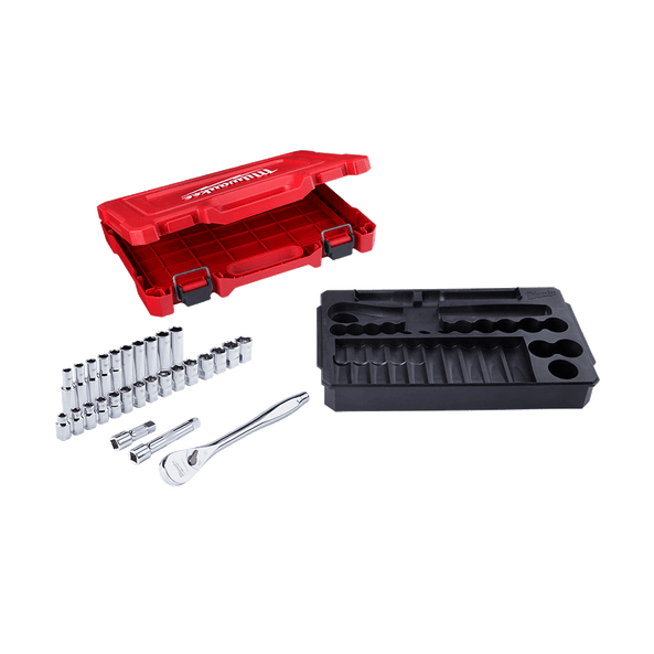 28pce 1/2" Drive Metric Socket Set 48229510 by Milwaukee