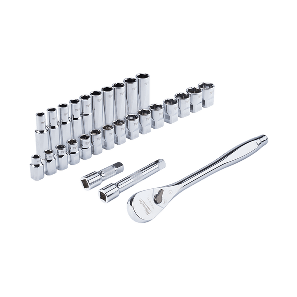 28pce 1/2" Drive Metric Socket Set 48229510 by Milwaukee