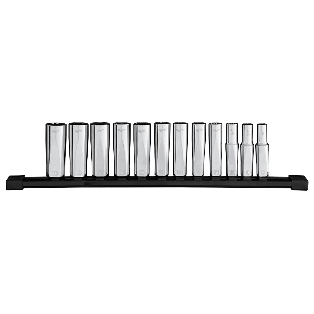 Milwaukee 12Pce 3/8" Drive 12Pt Metric Deep Socket Set 48229521