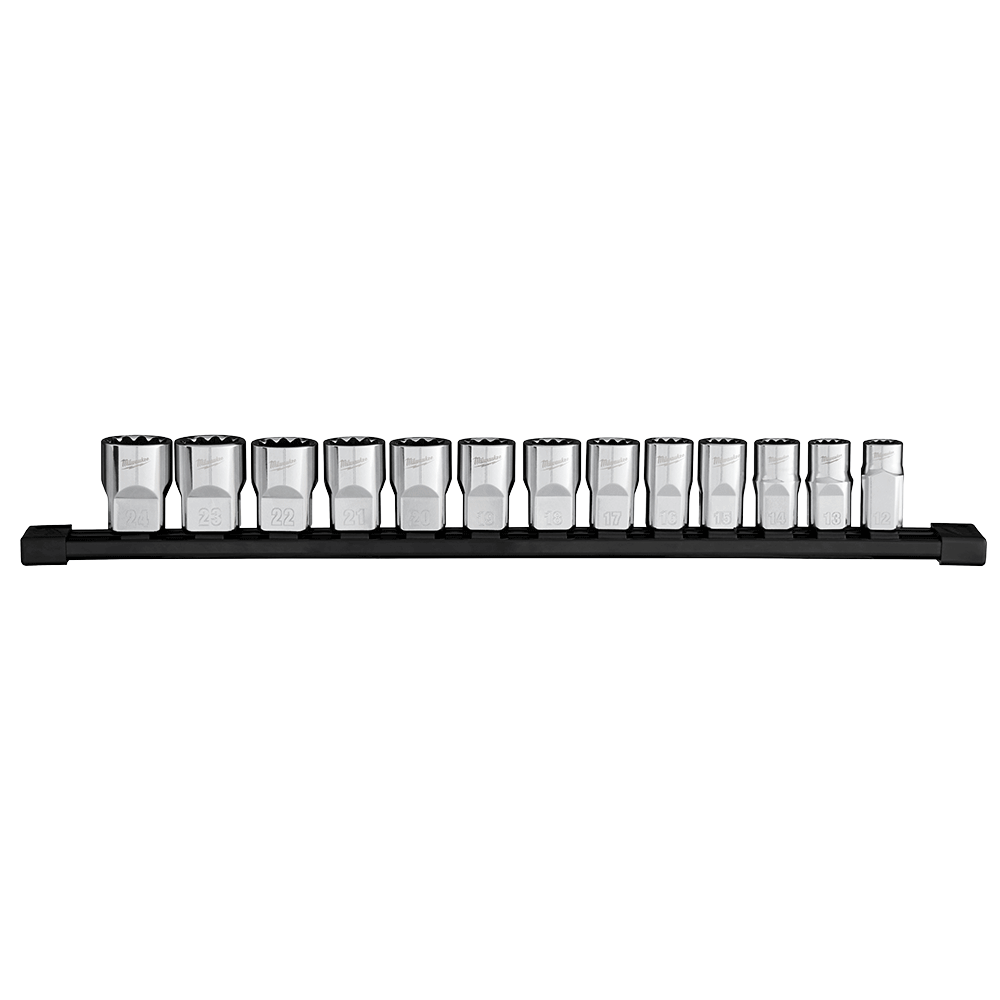 Milwaukee 13Pce 1/2" Drive 12Pt Metric Socket Set 48229522