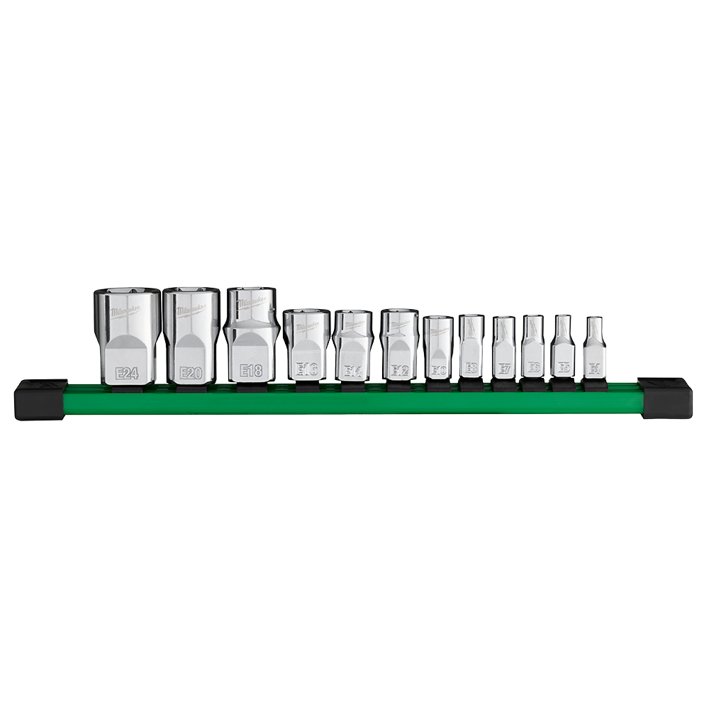 Milwaukee 12Pce 1/4", 3/8", 1/2" Drive External Torx Socket Set 48229570