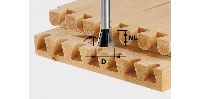 Dovetail Cutter HW S8 D20/NL26/A10 - 491165 by Festool