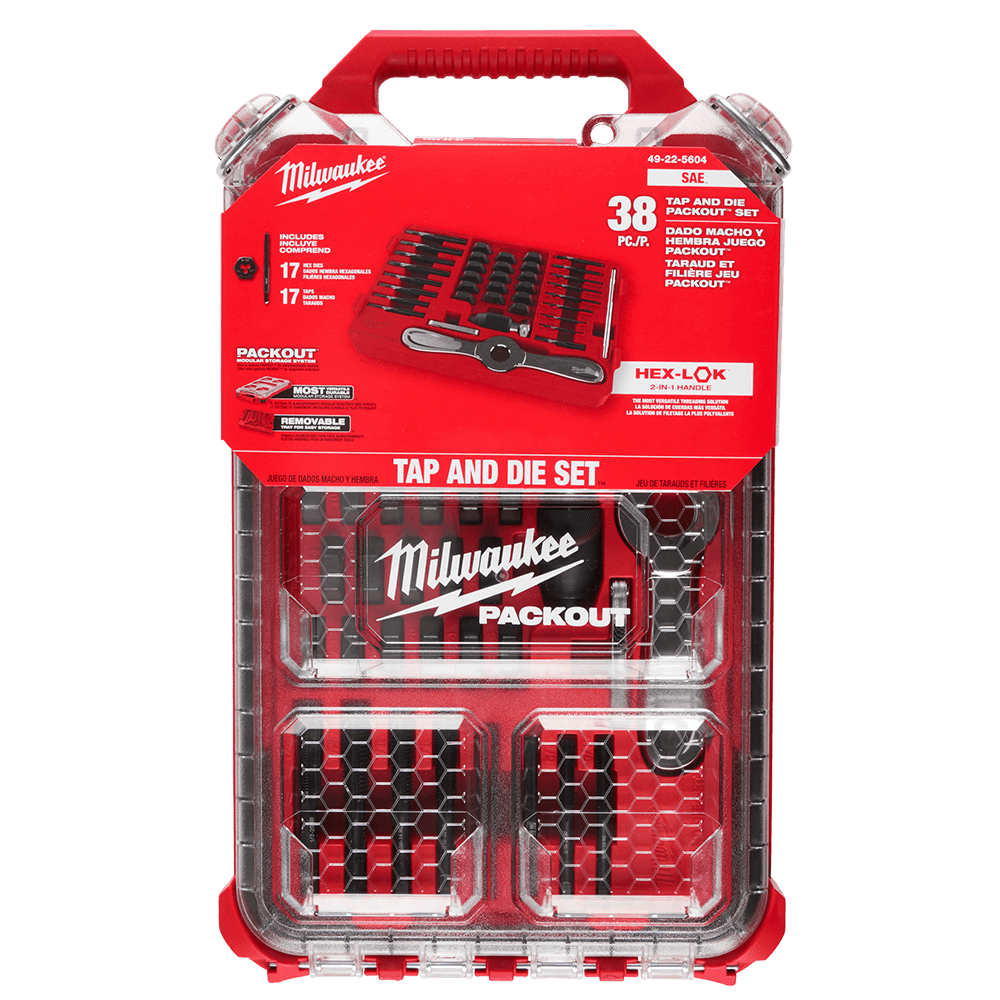 Milwaukee 38PC PACKOUT™ High Carbon Steel Imperial Tap and Die Set 49225604