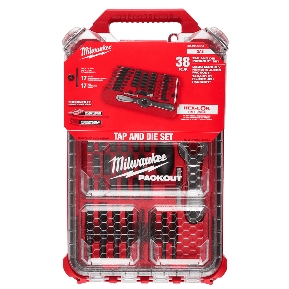Milwaukee 38PC PACKOUT™ High Carbon Steel Imperial Tap and Die Set 49225604