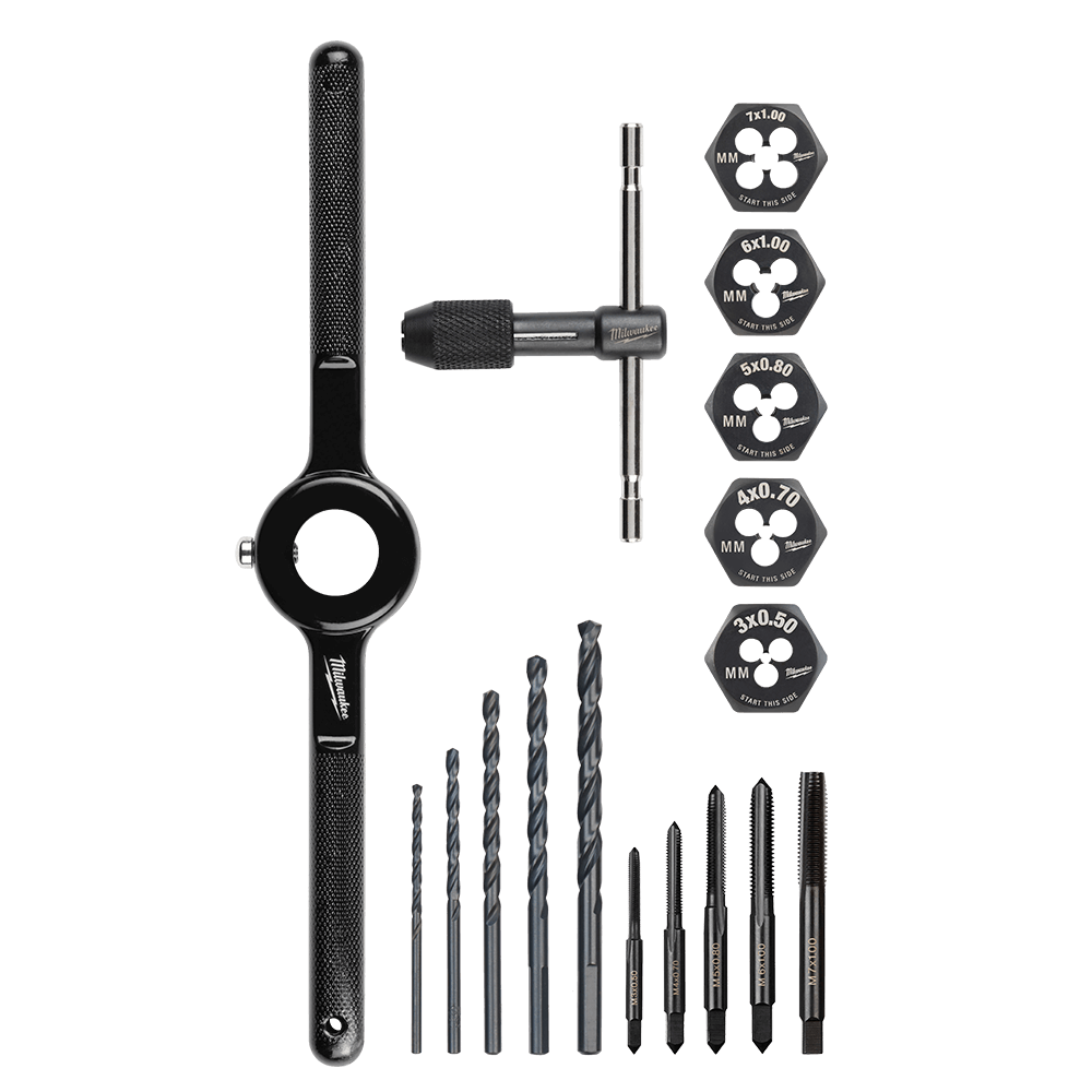 Milwaukee Metric Tap and Die 17PC Set - High Carbon Steel 49225655