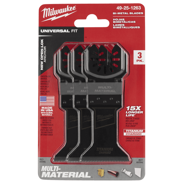 Milwaukee OPEN-LOK™ Titanium Enhanced Bi-Metal Metal Blade 3 Pack 49251263