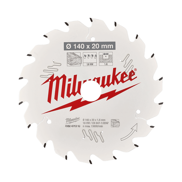 140mm (5-1/2") x 20mm x 18T Wood Circular Saw Blade Framing for M12 FUEL™ 140mm Circular Saw 4932471310 by Milwaukee