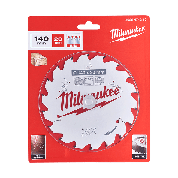 140mm (5-1/2") x 20mm x 18T Wood Circular Saw Blade Framing for M12 FUEL™ 140mm Circular Saw 4932471310 by Milwaukee