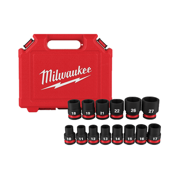 Milwaukee SHOCKWAVE™ 1/2" Drive 14PC Metric Standard 6 Point Impact Socket Set 49667013